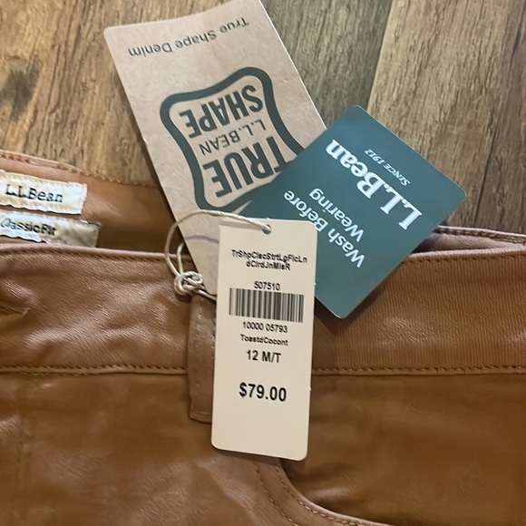 LL Bean True Shape Classic Straight Leg Sz 12 Tall - Picture 3 of 5